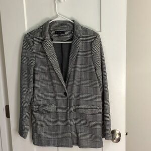 Love Tree Black and White Checkered Blazer